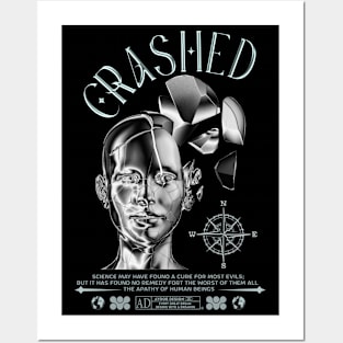 crashed chrome design Posters and Art